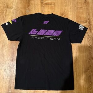 LGND Supply Co T-Shirt Men's Large Black Purple Legend Race Team 18 US Flag Logo